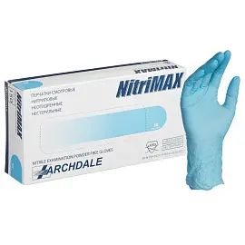 Перчатки медицинские смотровые нитриловые NitriMax нестерильные неопудренные размер XS (5-6) голубые (100 штук в упаковке)