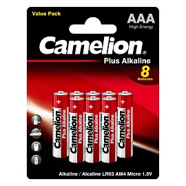 Батарейка ААА мизинчиковая Camelion Plus (8 штук в упаковке)