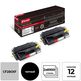 Картридж лазерный Комус 80X CF280XF для HP черный совместимый повышенной емкости (двойная упаковка)