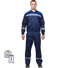 Костюм рабочий летний мужской Арсенал л20-КБР синий/васильковый с СОП (размер 56-58, рост 170-176)
