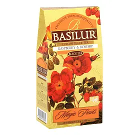 Чай подарочный Basilur Волшебные фрукты листовой черный малина и шиповник 100 г