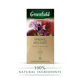 Чай Greenfield Spring Melody черный с ароматом фруктов и душистых трав 25 пакетиков