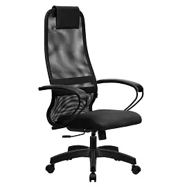 Кресло для руководителя Metta B-8 черное (сетка/ткань, пластик)