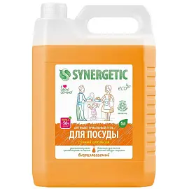 Средство для мытья посуды Synergetic Антибактериальное Сочный Апельсин 5 л