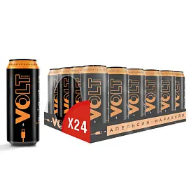 Напиток энергетический газированный Volt Energy Апельсин-Маркуйя 0,45 л (24 штуки в упаковке)