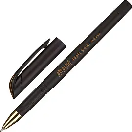 Ручка шариковая неавтоматическая Attache Selection Pearl Shine синяя (черный корпус, толщина линии 0.4 мм)