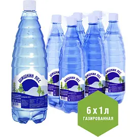 Вода питьевая Шишкин Лес газированная 1 л (6 штук в упаковке)