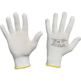 Перчатки рабочие защитные нейлоновые белые (13 класс, размер 10, XL)