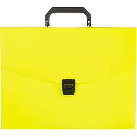 Папка-портфель пластиковая Attache Neon А4 желтая (335x230 мм, 1 отделение)