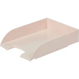 Лоток горизонтальный для бумаг Комус Ницца пластиковый розовый