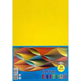 Картон цветной Апплика (200x280 мм, 20 листов, 1 цвет, немелованный, С2672-01)