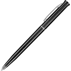 Ручка шариковая автоматическая синяя (черный/серебристый корпус, толщина линии 0.7 мм)