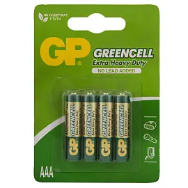 Батарейка GP Greencell AAA (R03) 24S солевая Цена за 1 батарейку