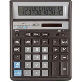Калькулятор настольный Attache AF-888 12-разрядный черный 204x158x40 мм