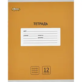 Тетрадь школьная оранжевая №1 School Интенсив А5 12 листов в клетку (10 штук в упаковке)