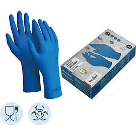 Перчатки КЩС латексные Manipula Эксперт Ультра DG-042 синие (размер 10, XL, 25 пар в упаковке)