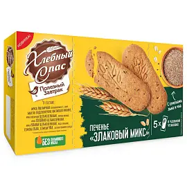 Печенье сдобное Хлебный Спас Полезный завтрак злаковый микс 160 г