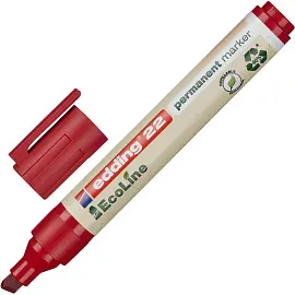 Маркер перманентный Edding Eco E-22/2 красный (толщина линии 1-5 мм) скошенный наконечник