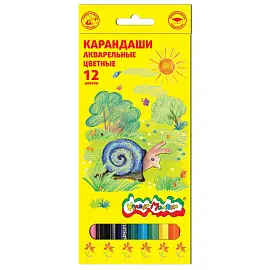 Карандаши цветные акварельные Каляка-Маляка шестигранные 12 цветов