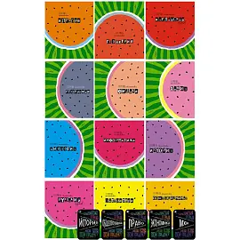 Тетрадь предметная Арбузы А5 40 листов разноцветная комбинированная УФ-выборочный глянцевый лак (12 штук в упаковке)