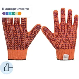 Перчатки рабочие защитные Чибис ХБТ трикотажные с ПВХ покрытием (7 класс, размер 9, L)