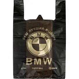Пакет-майка ПНД 25 мкм черный (40+19x60 см, 50 штук в упаковке)