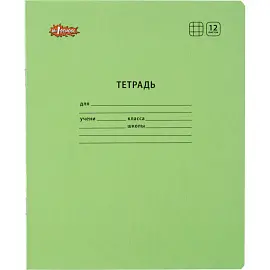 Тетрадь школьная зеленая №1 School Отличник А5 12 листов в клетку (10 штук в упаковке)