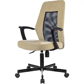 Кресло офисное Easy Chair 225 PTW бежевое/черное (сетка/ткань, металл)