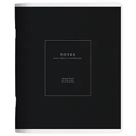Тетрадь общая Be Smart Notes А5 48 листов в клетку на скрепке (обложка черная, матовая ламинация)