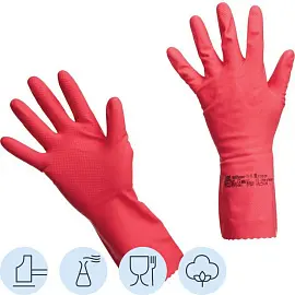 Перчатки латексные Vileda Professional многоцелевые повышенная прочность красные (размер 7, S, 100749)