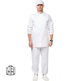 Куртка для пищевого производства у17-КУ мужская белая (размер 48-50, рост 170-176)