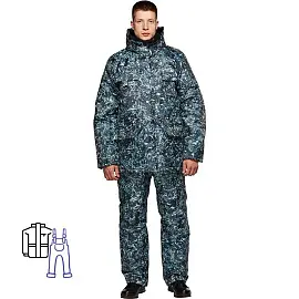 Костюм рабочий зимний мужской Охранник-КПК КМФ серый (размер 44-46, рост 170-176)