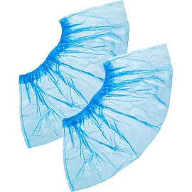 Бахилы одноразовые полиэтиленовые гладкие 6.5 г синие (50 пар в упаковке)