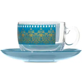 Набор чайный Luminarc Bagatelle Turquoise Q8812 на 6 персон стекло (6 чашек 220 мл, 6 блюдец 14 см)