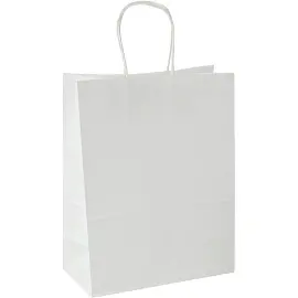 Пакет подарочный крафт 26х33х12см, 120гр, белый, GBZ087 white