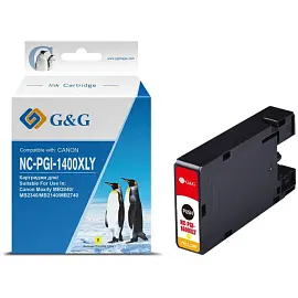 Картридж струйный G&G PGI-1400XL Y для Canon желтый совместимый