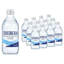 Вода минеральная Сенежская газированная стеклянная бутылка 0.33 л (12 штук в упаковке)