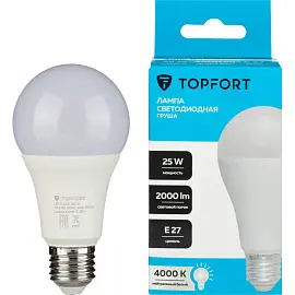 Лампа светодиодная Topfort E27 25W 4000K груша
