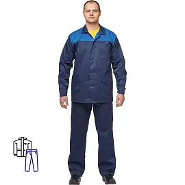 Костюм рабочий летний мужской л16-КБР синий/васильковый (размер 60-62, рост 158-164)