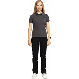 Рубашка поло женская серая с короткими рукавами (размер XL, 52, 200 г/кв.м)