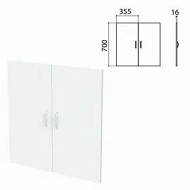 Дверь ЛДСП низкая "Бюджет", КОМПЛЕКТ 2 шт., (355х16х700 мм), белый, 402879-290