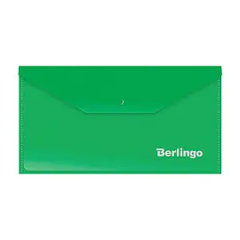 Папка-конверт на кнопке Berlingo, С6, 180мкм, зеленая