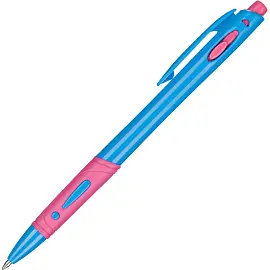 Ручка шариковая автоматическая Attache Vegas синяя (голубой/розовый корпус, толщина линии 0.33 мм)