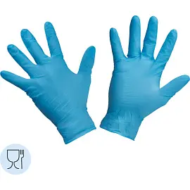 Перчатки одноразовые Paclan нитриловые неопудренные синие (размер L, 100 штук/50 пар в упаковке)