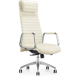 Кресло для руководителя Easy Chair 528 ML белое (натуральная кожа с компаньоном, алюминий)