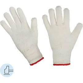 Перчатки рабочие защитные трикотажные белые (13 класс, универсальный размер, 10 пар в упаковке)