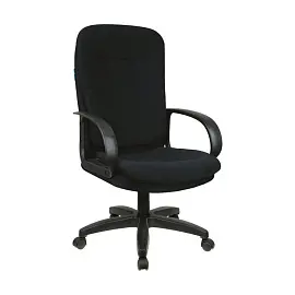 Кресло руководителя Helmi HL-E66 "Lines" LTP, ткань черная, пиастра
