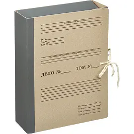 Папка архивная на 4-х завязках Attache А4 150 мм картон/бумвинил до 1500 листов серая складная