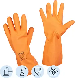 Перчатки КЩС латексные Manipula Specialist Цетра L-F-04/CG-947 оранжевые (размер 10-10.5, XL)