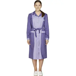 Халат для горничных и уборщиц у09-ХЛ фиолетовый/светло-сиреневый (размер 60-62, рост 158-164)